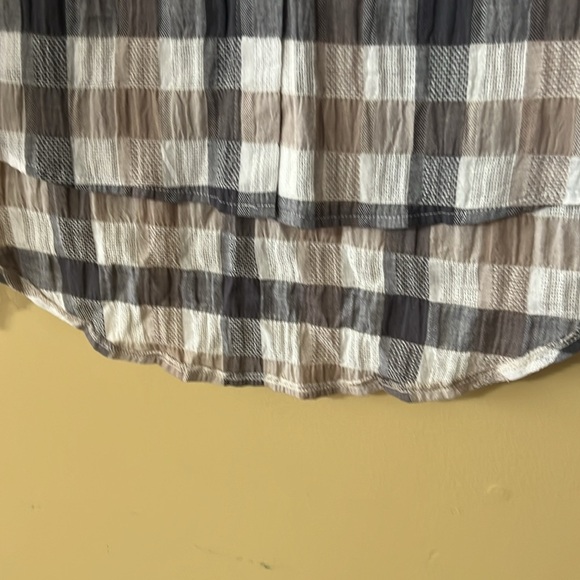 a’ reve Taupe Plaid Midi-Tunic with lace NWT - Picture 4 of 8